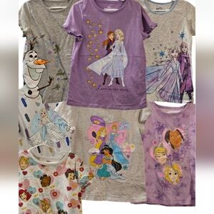 Bundle of 7 Girls' Disney Princess and Frozen T-Shirts - Size 6-7